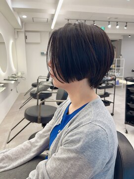 メルバイグラフ 梅田(mel by GRAFF) ショートカットxひし形ショートボブ×前髪あり20代30代40代