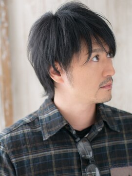 メンズヘア ビーセカンド 草加店(MENS HAIR B-2) 30代40代アッシュブラック束感メンズショートY草加