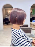 カシスカラー/ピンクカラー/ミニボブ/コンパクトボブ