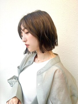 モッズヘア 越谷(mod's hair) 20代30代透明感モカブラウンショート×外ハネボブ韓国風p越谷