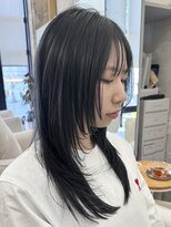 ソワネ 表参道(soigne) 表参道酸性ストレートミディアムレイヤーアッシュグレー40代