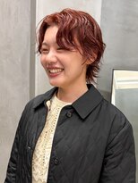 テトヘアー(teto hair)&nbsp;ショートウルフ　暖色カラー　パーマ　ピンクカラー