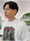 センターパートニュアンスパーマ