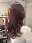 レイヤーボブハイライトカラーミルクティーベージュ