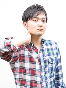 アクア ヘア いわき四ツ倉駅店(akua hair) ツーブロック暗髪20代30代40代_爽やかショート刈り上げ_束感