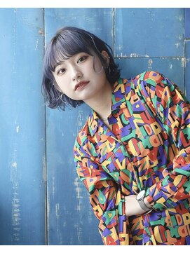 髪質改善と縮毛矯正の専門店 サンティエ(scintiller) ナチュラルボブ　ブルーラベンダー　鹿児島