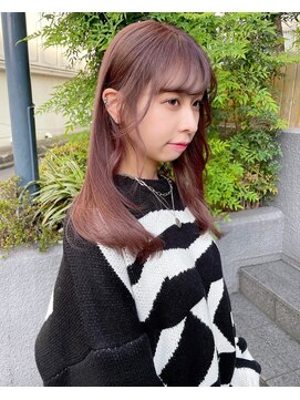 イリス バイ アルティナ 武蔵小杉店(Iris by artina) シースルー前髪_ショコラピンク_エアストレート_ピンクベージュ1