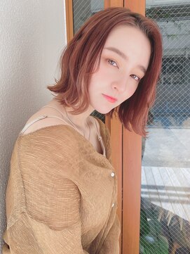 ルービック バランス 天王寺(Rubik's×Balance) 透明感オレンジブラウン◎大人ヘルシーボブ