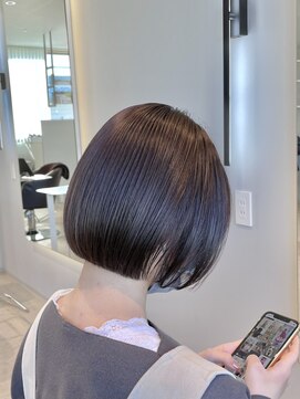 ケリーアン 太田(kelly.un) 濃いめオリーブベージュ×ミニボブ暗髪カラー群馬太田オージュア