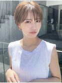 大人のショートヘア#レイヤーカット#ウェットヘア#オリーブ