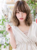 カバーヘアアンドスパ ブリス 浦和(COVER HAIR&SPA bliss)&nbsp;斜めバング大人ハイライト外国人風ウェーブh3浦和20代30代40代
