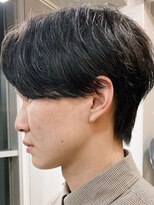 センターパートニュアンスパーマワンカールパーマ韓国コンマヘア