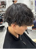 波巻きパーマメンズパーマメンズヘアツーブロックツイストパーマ