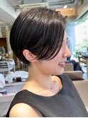 前髪長めに残した大人ショートボブ/大人マッシュ