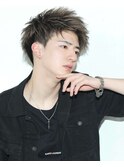 スーツ短髪ツーブロック束感モテる黒髪シークレットパーマ流行