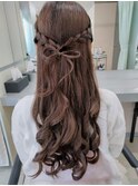 ハーフアップリボンむすび