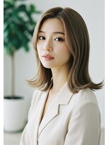 フルショウ 栄店(FURUSHO)&nbsp;フェイスフレーミングくすみベージュ艶髪ミディアム