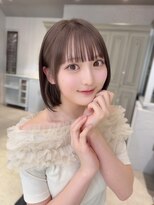 カシュカシュ 表参道(cache cache) わたボブシースルーぱっつん前髪おくれ毛ロブミディアムロング