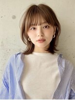 ライリー(riley) rileyワンカール外はねロブ×肌映えブラウンベージュ