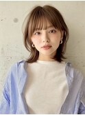 rileyワンカール外はねロブ×肌映えブラウンベージュ