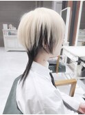 ホワイトシルバーカラー/ウルフカット