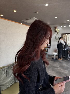 カーキヘアリンク(khaki hair link) 深みボルドーカラー