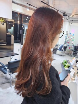 レイヤーカット　マロンブラウン