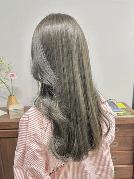 ヘアー アイス 御器所本店(HAIR ICI) 美髪ストレート×髪質改善◎透明感ロングオリーブグレージュ