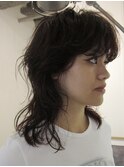 ウルフパーマ/ウルフレイヤー/くせ毛風パーマ/ドライパーマ