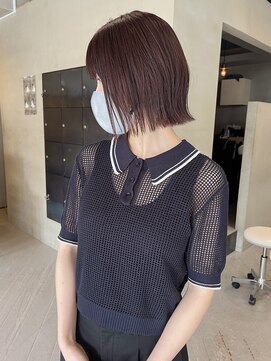 ヘアー アイス ルーチェ(HAIR ICI LUCE) ミニボブ/レイヤーボブ/カシスブラウン/ワインレッド/堀場