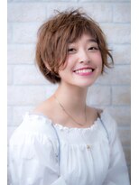 エルデ ナインズ ヘアー スタンド 川口店(elde 9's HAIR STAND)&nbsp;イメチェンフォギーベージュ耳かけ毛先パーマ厚めバング