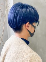 テトヘアー(teto hair)&nbsp;刈り上げネイビーカラーブルーブラック色落ちシルバーグレー