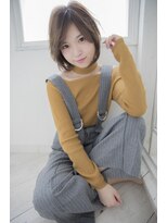 ナンバー エアロ 横浜(N° +aero)&nbsp;大人可愛い20代30代40代小顔ワンサイドショートボブ丸み前下がり