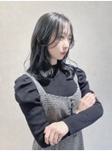 ブリーチ無しオリーブグレージュ顔周りレイヤー【福岡/博多】
