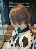 【ケアブリーチ】くすみ系milk tea beige/Wolf cut