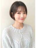 大人ショートボブ丸みショートカットマッシュショート前髪あり
