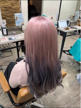 プライズ アイリス 池袋東口店(prize Iris) ピンクとラベンダーのデザインカラー！ブリーチダブルカラー池袋