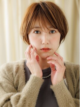 カバーヘア ブリス 戸田公園西口店(COVER HAIR bliss) オレンジベージュひし形丸みショートマッシュY戸田公園30代40代