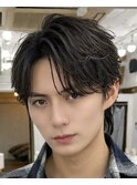 横浜/フェザーパーマ/センターパート/曲がる縮毛矯正/韓国