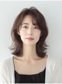 大人ショートレイヤー白髪ぼかし脱白髪染め 30代40代50代60代