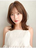 美髪斜めバング艶感うるツヤ20代30代40代◎ナチュラルカール