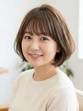 フープ 川越(hoop) 白髪ぼかし丸みボブ