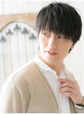 ネイビーブラックカラーで爽やかさUP束感ウルフヘアg与野