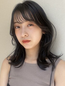 ノラギンザユー(NORA GINZA/U) 顔まわりカットフェイスレイヤー後れ毛カットミディアムレイヤー