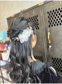 韓国風ヘアアレンジ キッズセット 透明感ハーフアップ