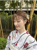 浴衣ヘア サイドシニヨン シニヨン ゆるふわ ライブヘア
