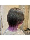 ウルフカット×インナーカラー(ラベンダー)