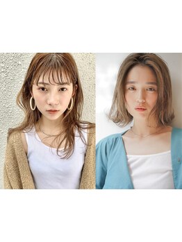 自然でお洒落なハイライトでオフィスや職場でも浮かない透明感と品のある大人女性カラーに*[名駅/学割U24]