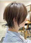 大人ショートボブ丸みショートカットマッシュショート前髪あり