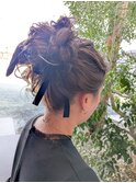 ヘアアレンジ/ゆるふわトップシニヨン